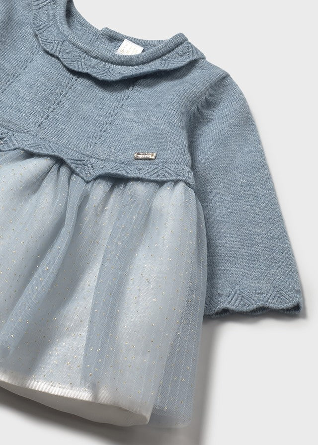 Mayoral Newborn Girl Tulle and Knit Dress