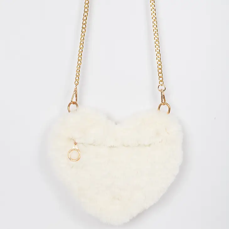 Faux Fur Heart Purse