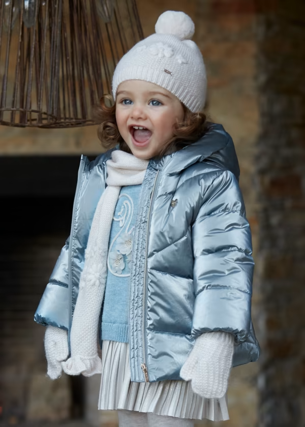 Mayoral Pompon Hat,Scarf,Mitten Set