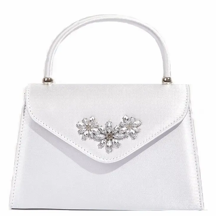 Satin Clutch w/Crystal Detail