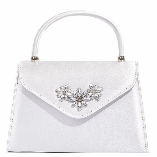 Satin Clutch w/Crystal Detail