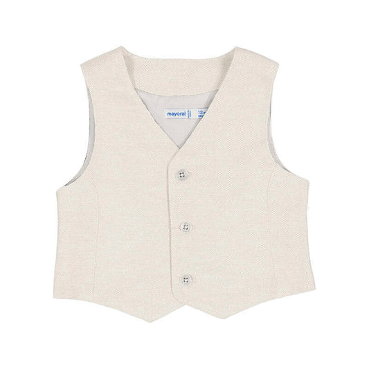 Mayoral 4pc Vest Set Ivory Linen