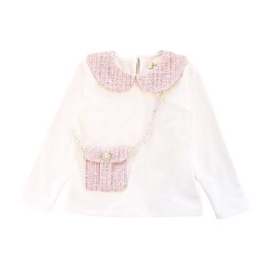 Pink Tweed Skirt & LS Top Set