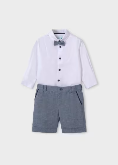 Abel & Lula Boy Set Of Shirt With Bow Tie And Shorts, Vest