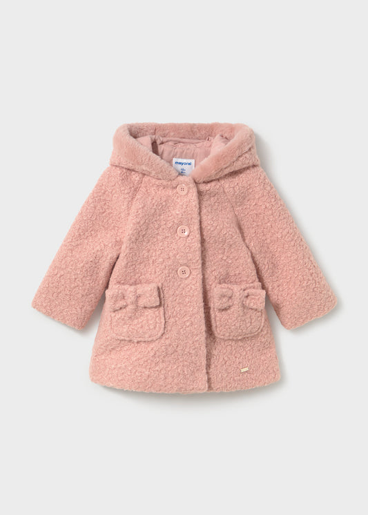 Mayoral Hooded Boucle Coat