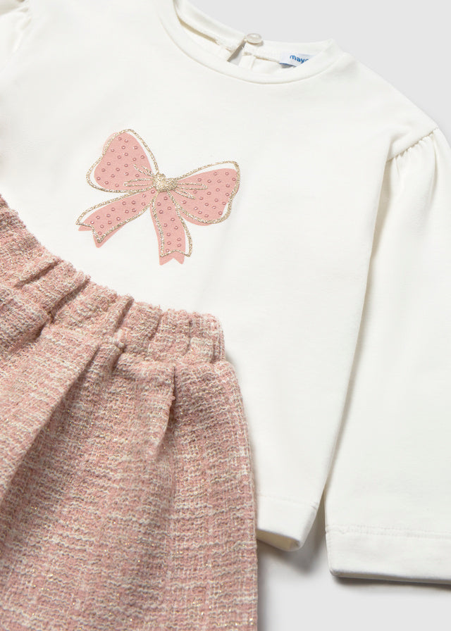 Mayoral 3pc Tweed Jacket, Skirt, Top Set