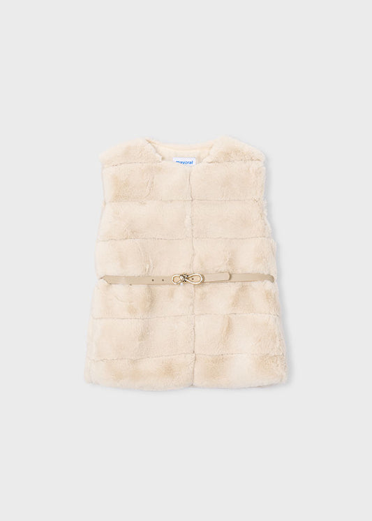 Mayoral Faux Fur Belted Vest