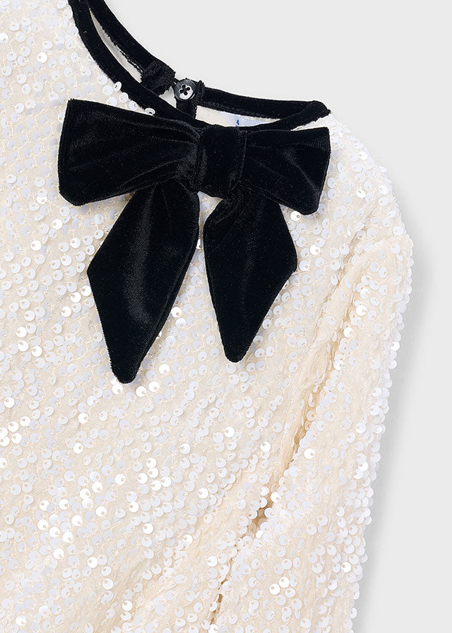 Mayoral Sequin Dress w/Bow
