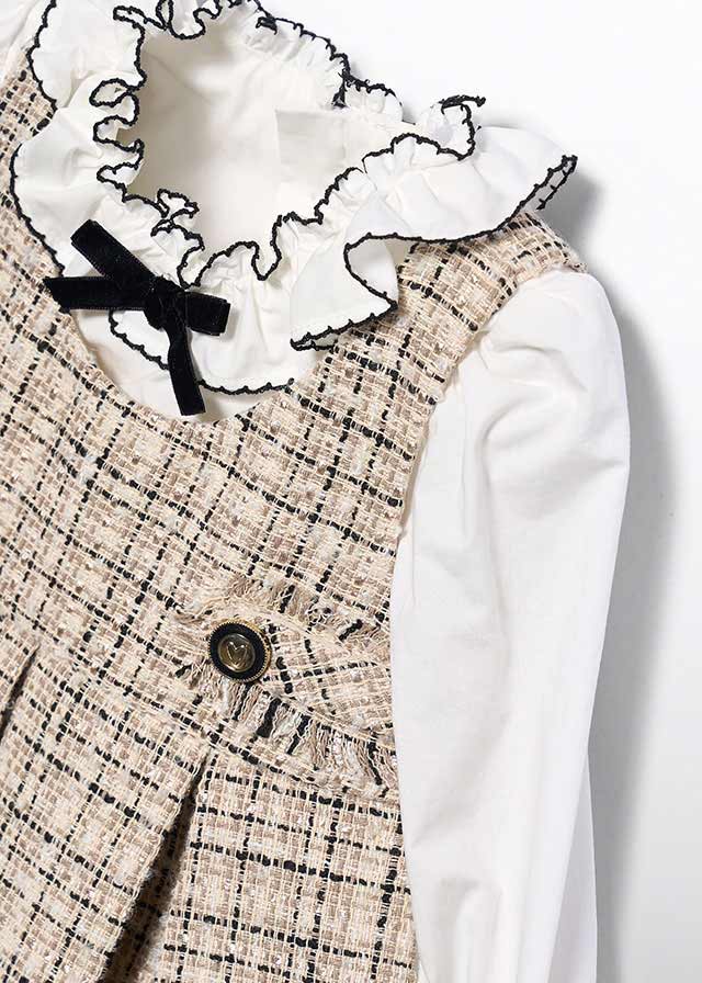 Abel & Lula Girl Tweed Pinafore Dress