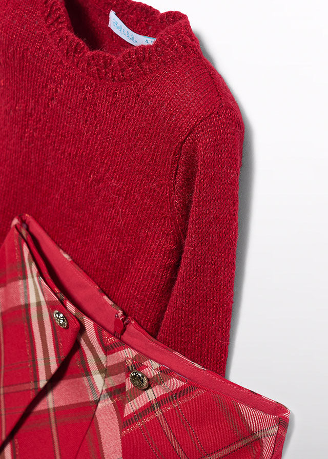 Abel & Lula Sweater & Plaid Shorts Set