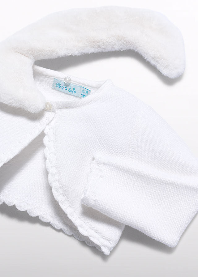 Abel & Lula Cardigan w/Faux Fur Collar