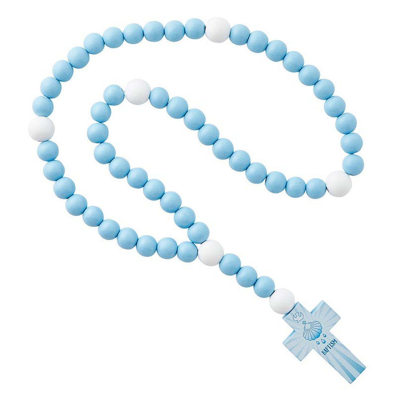 Blue Wood Baby Rosary