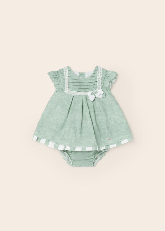 Mayoral Linen dress with nappy cover