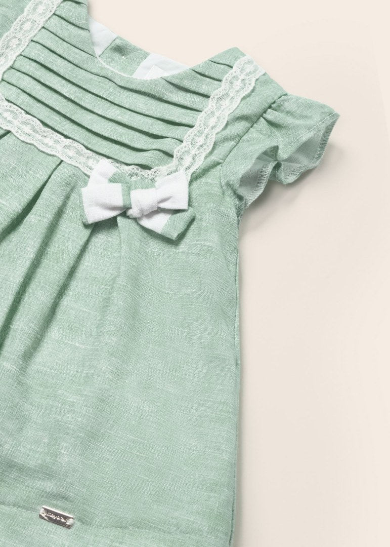 Mayoral Linen dress with nappy cover