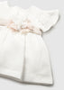 Mayoral Newborn Girl Dress with Floral Sash and Bloomers