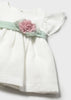 Mayoral Newborn Girl Dress with Floral Sash and Bloomers
