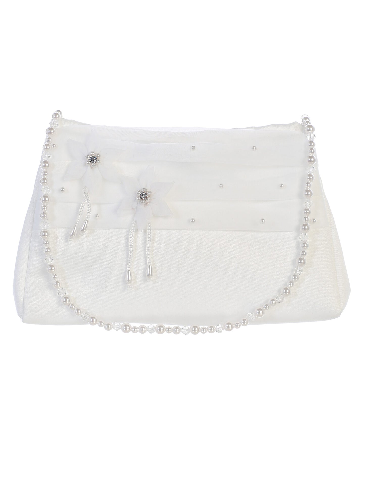 Girls Organza Trim w/Rhinestones Purse