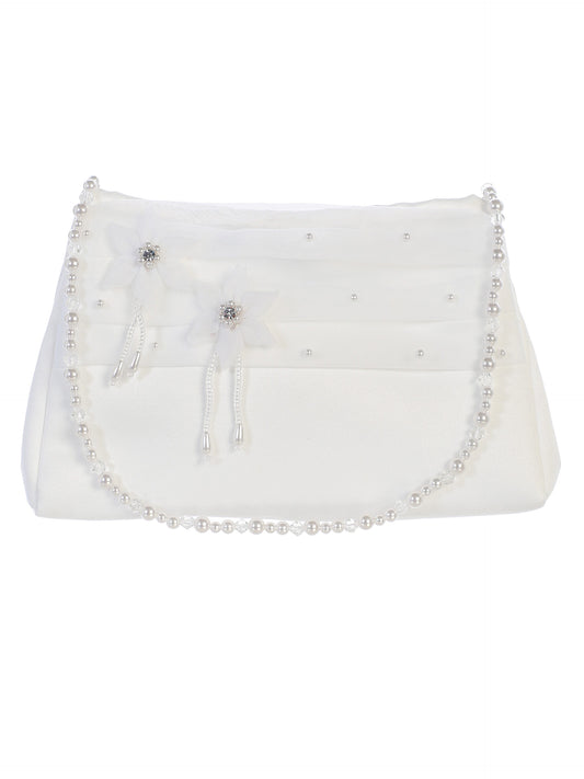 Girls Organza Trim w/Rhinestones Purse