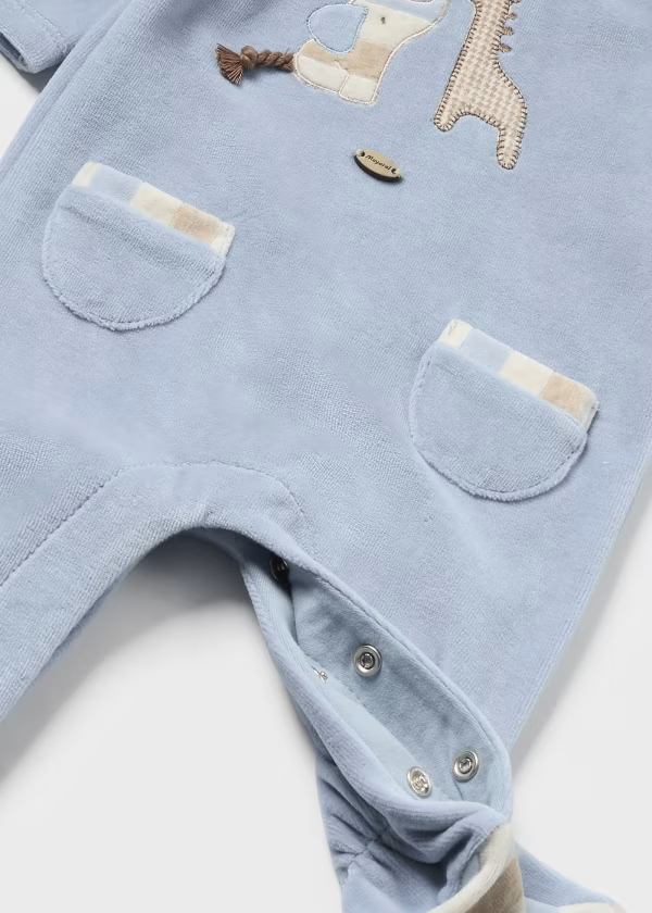 Mayoral Velour Collared Footie