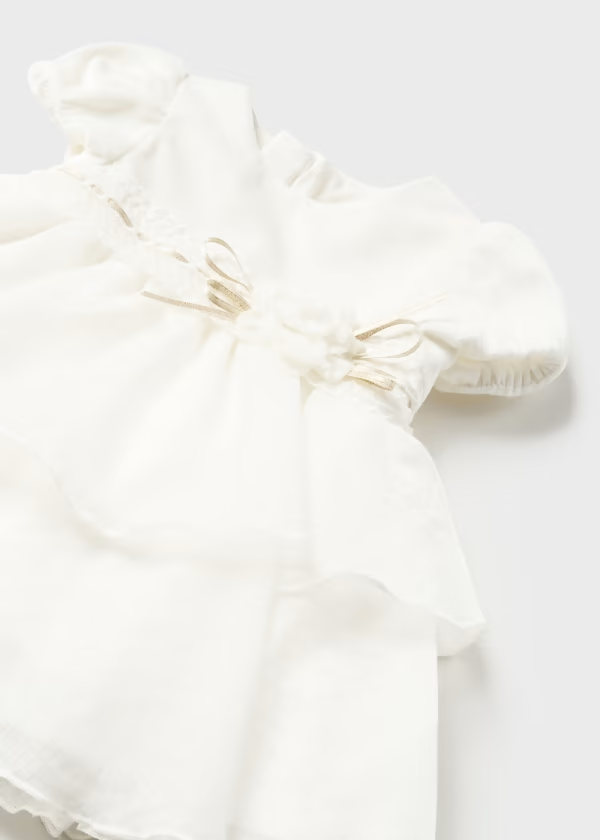 Mayoral Combined Velvet Dress