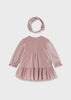Mayoral Infant Velvet Dress & Headband Set