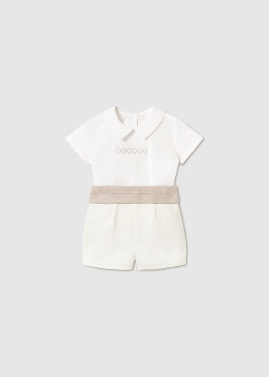Mayoral Newborn Boy Dress Shorts and Shirt Set