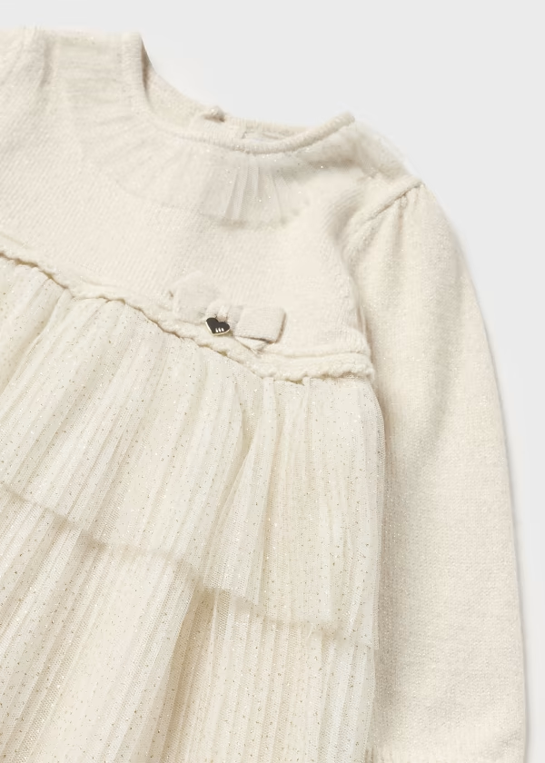 Mayoral Knit Dress w/Tulle Skirt