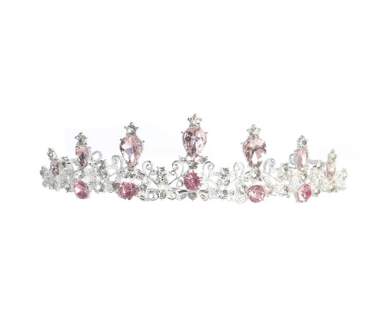 Girls Pink Rhinestone Tiara