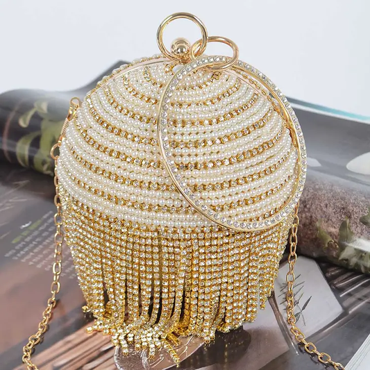 Basketball Purse: Pearls, Tassels