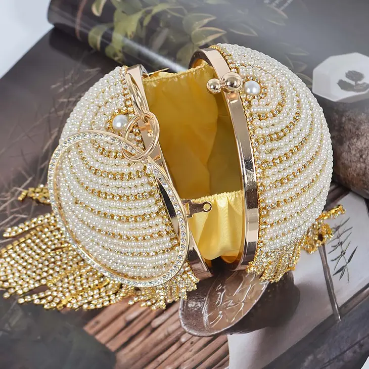 Basketball Purse: Pearls, Tassels