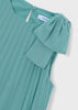 Mayoral Girl Pleated Dress with Shoulder Bow