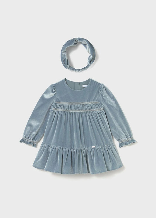 Mayoral Girl Velvet Dress & Headband Set