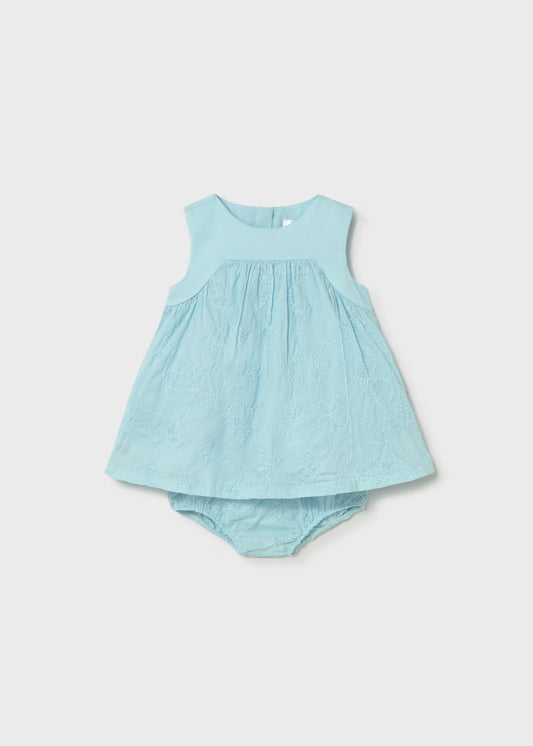 Mayoral Newborn Girl Embroidered Dress with Bloomers