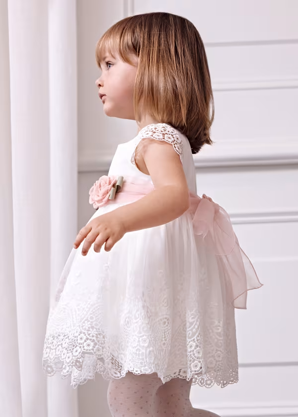 Abel & Lula Baby tulle embroidered guipure dress