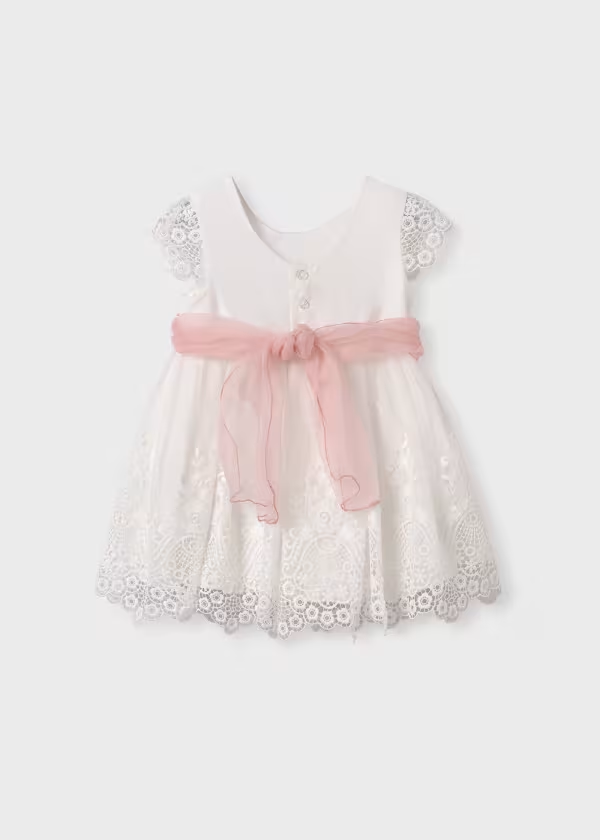 Abel & Lula Baby tulle embroidered guipure dress