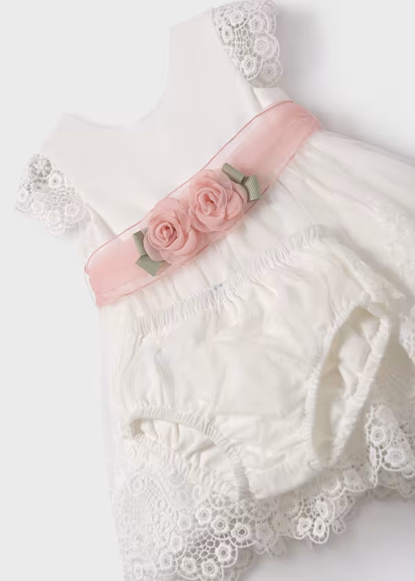 Abel & Lula  Baby tulle embroidered guipure dress