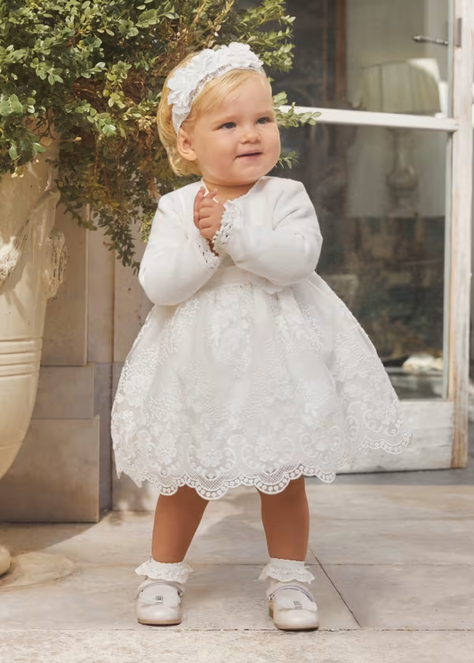 Abel & Lula Baby Embroidered Organza Dress