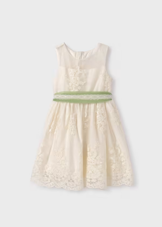 Abel & Lula Girls Tulle Jacquard Dress