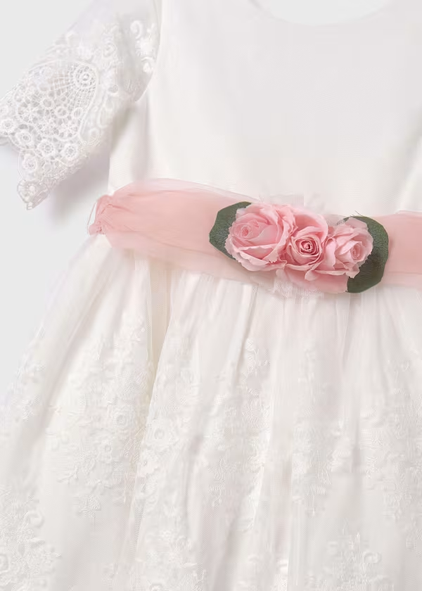 Abel & Lula Girls Tulle Embroidered Guipure Dress