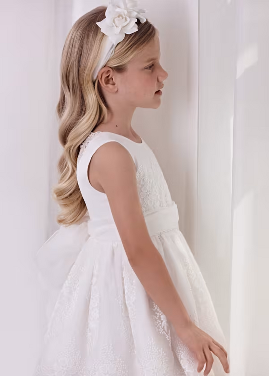 Abel & Lula Girls Embroidered Organza Dress