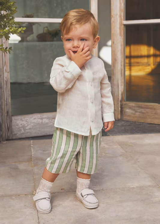 Abel & Lula Baby Shirt and Striped Shorts Set