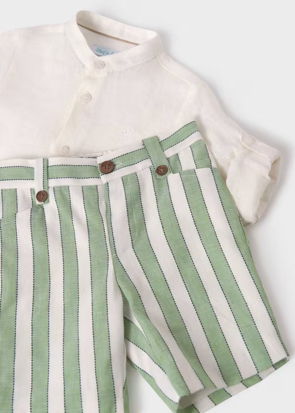 Abel & Lula Baby Shirt and Striped Shorts Set
