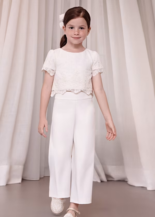 Abel & Lula Girl Set Of Crepe Pants And Top