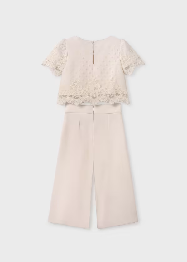 Abel & Lula Girl Set Of Crepe Pants And Top