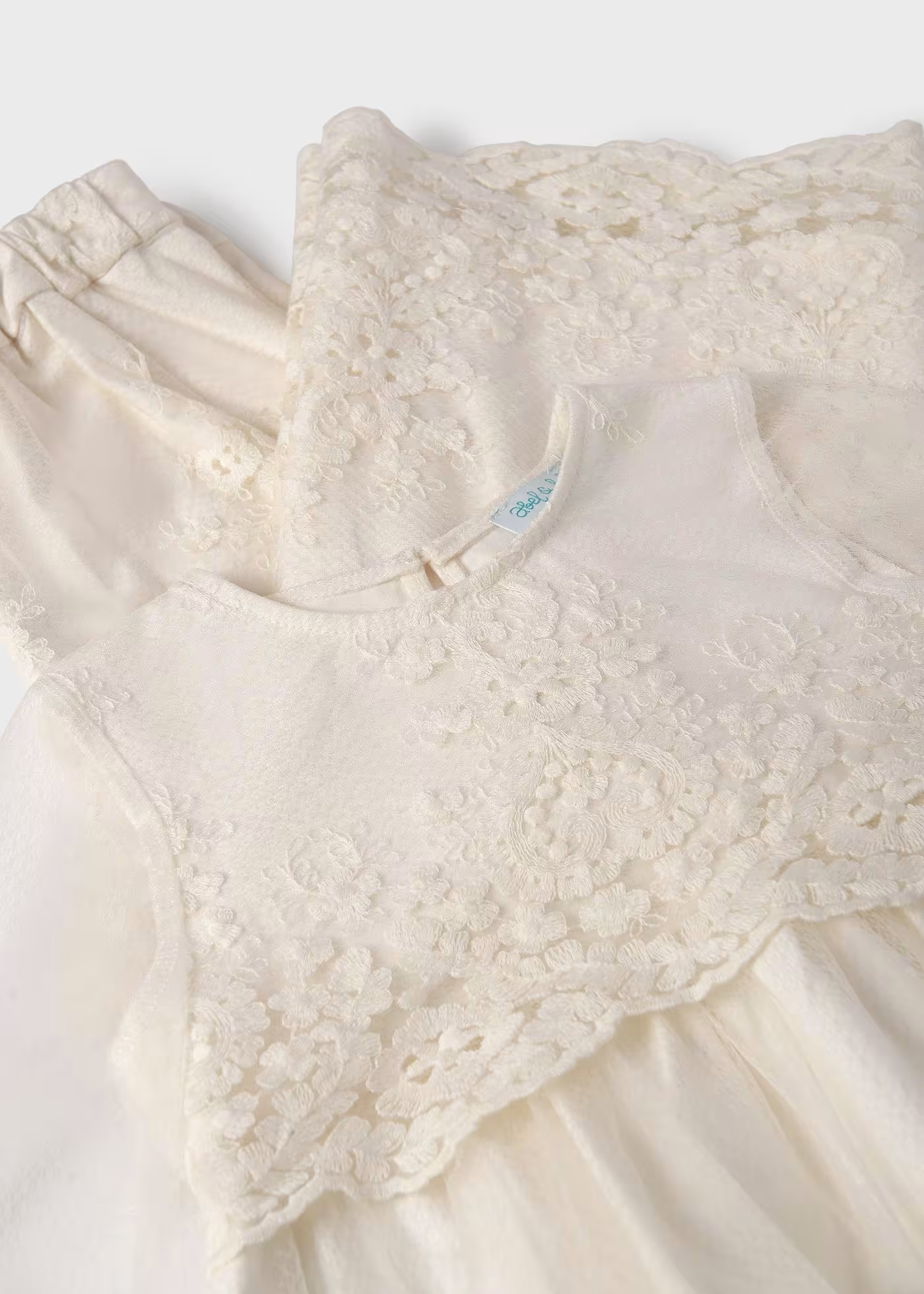 Abel & Lula Girls Tulle Jacquard Top And Trousers Set