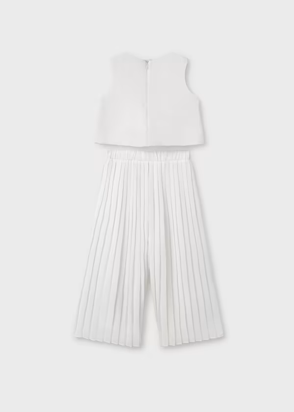 Abel & Lula Top And Pleated Crepe Trousers Set