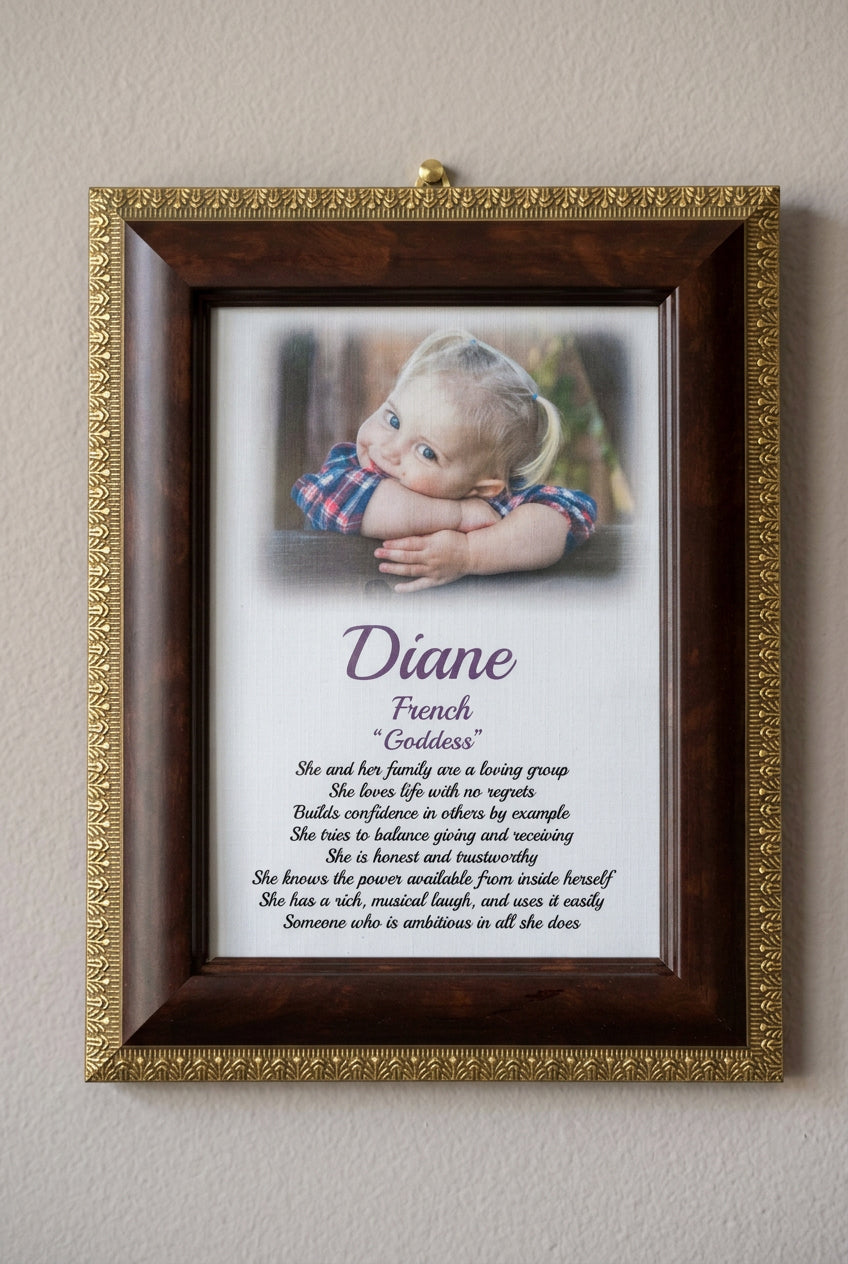 5x7 Personalized First Name Frame Burgandy