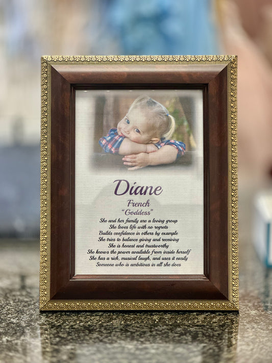 5x7 Personalized First Name Frame Burgandy