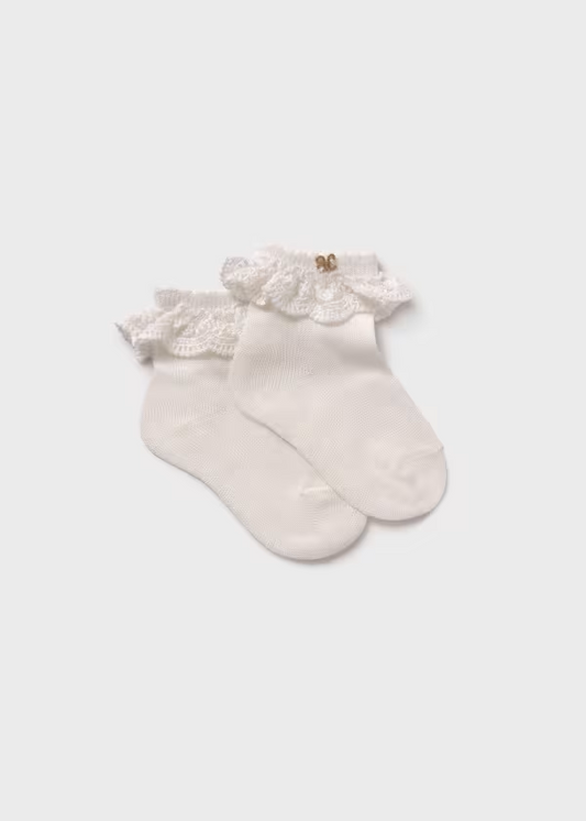 Abel & Lula Baby Tulle Embroidered Detail Socks