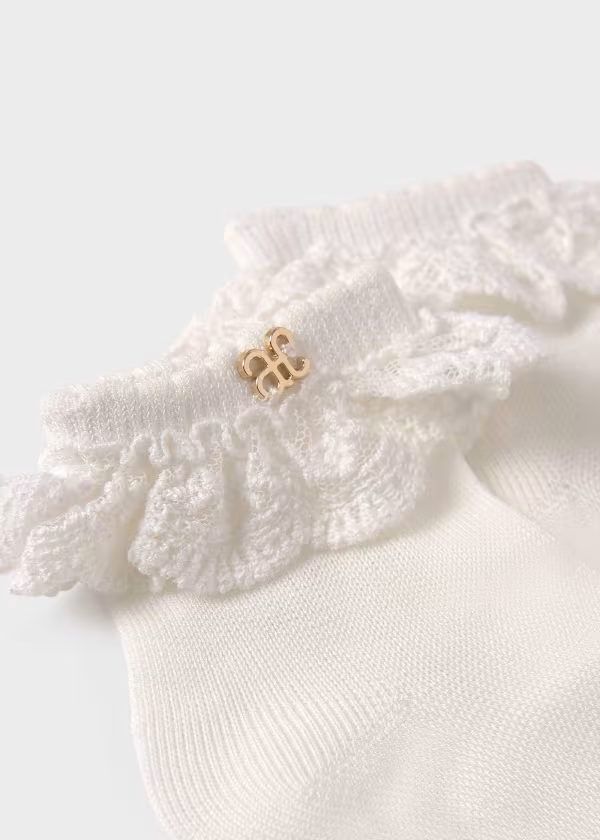 Abel & Lula Baby Tulle Embroidered Detail Socks